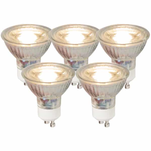 LUEDD Set mit 5 GU10 LED-Lampen COB 5W 450LM 3000K