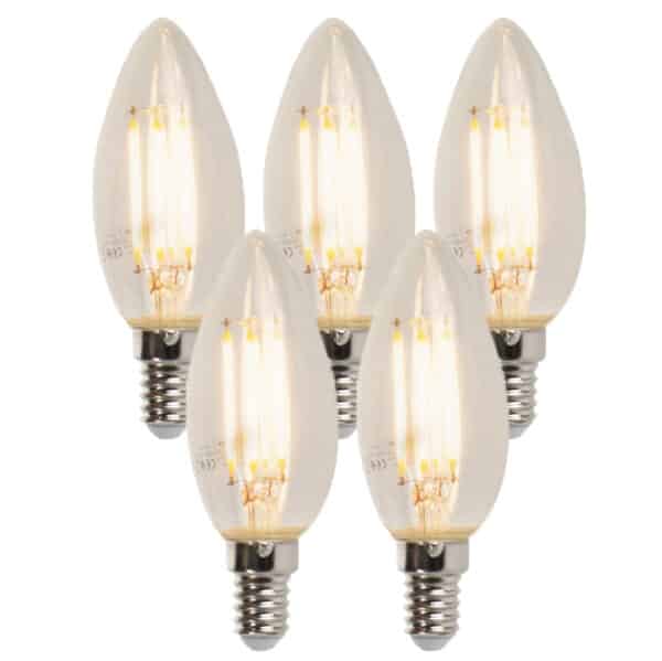 LUEDD Set mit 5 E14 dimmbaren LED-Kerzenlampen B35 5W 380 lm 2700K