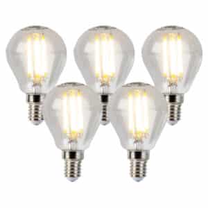 LUEDD 5er Set E14 dimmbare LED Glühlampen 5W 470lm 2700K