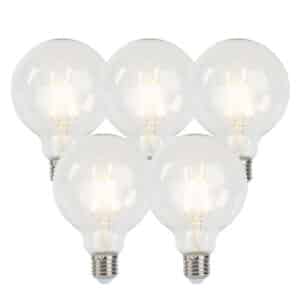 LUEDD Set mit 5 dimmbaren LED-Lampen E27 G95 5W 470 lm 2700K