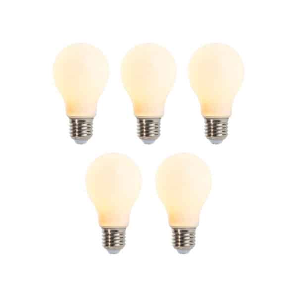 LUEDD 5er-Set dimmbare LED-Lampen E27 A60 matt 5W 380lm