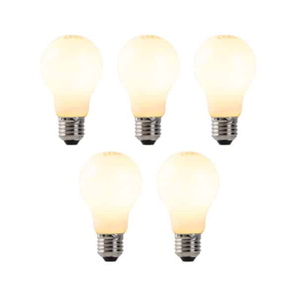 LUEDD 5er-Set dimmbare E27 LED-Lampen Opalglas 7W 806 lm 2200K