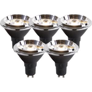 LUEDD Set aus 5 LED-Lampen AR70 GU10 6W 2000K-3000K dim to warm