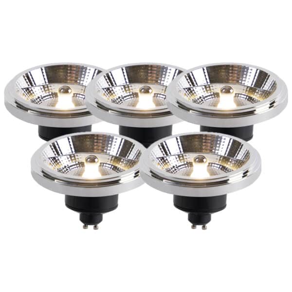 LUEDD Set mit 5 GU10 LED-Lampen AR111 11W 820 lm 3000K