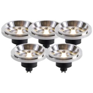 LUEDD Set mit 5 GU10 dimmbaren LED-Lampen AR111 11W 810 lm 2700K