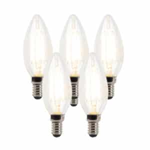 LUEDD Set mit 5 dimmbaren E14-LED-Kerzenlampen B35 klar 3W 250 lm 2700K