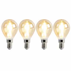 LUEDD Set mit 4 dimmbaren E14-LED-Lampen P45 Gold 3