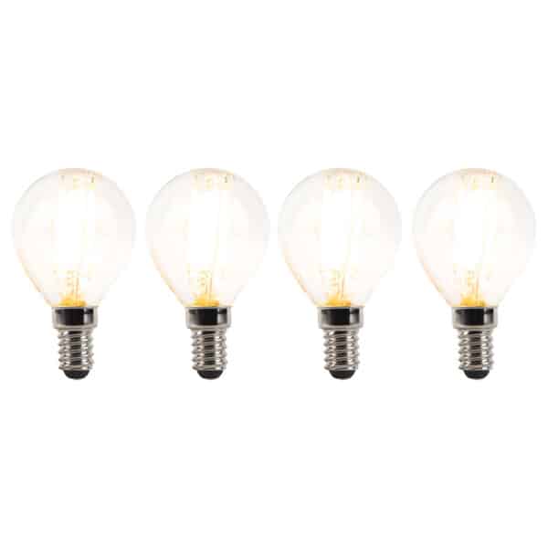 LUEDD Set mit 4 dimmbaren E14-LED-Lampen P45 klar 3W 250 lm 2700K