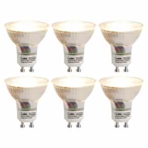 LUEDD Set mit 6 GU10 3-Stufen-Dimm-zu-Warm-LED-Lampen 5W 380 lm 2000-2700K