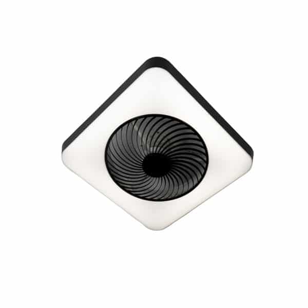 QAZQA Deckenventilator eckig schwarz inkl. LED dimmbar - Climo