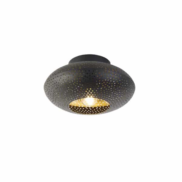 QAZQA Orientalische Deckenlampe schwarz mit Gold 25 cm - Radiance