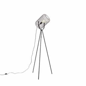 QAZQA Industrielle Stehlampe Stativ Stahl schwarz - Bliss Vefa