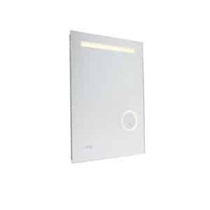 QAZQA Badezimmerspiegel 60x80 cm inkl. LED mit Touch Dimmer und Uhr - Miral