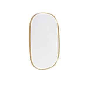 QAZQA Professional Badezimmerspiegel Gold inkl. LED mit Touchdimmer oval - Miral