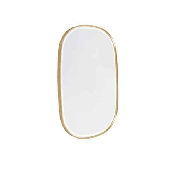 QAZQA Professional Badezimmerspiegel Gold inkl. LED mit Touchdimmer oval - Miral