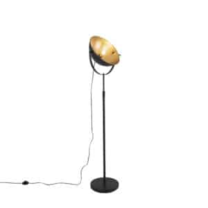 QAZQA Stehlampe schwarz mit Gold 35 cm verstellbar - Magnax