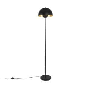 QAZQA Industrielle Stehlampe schwarz mit Gold 160 cm - Magnax