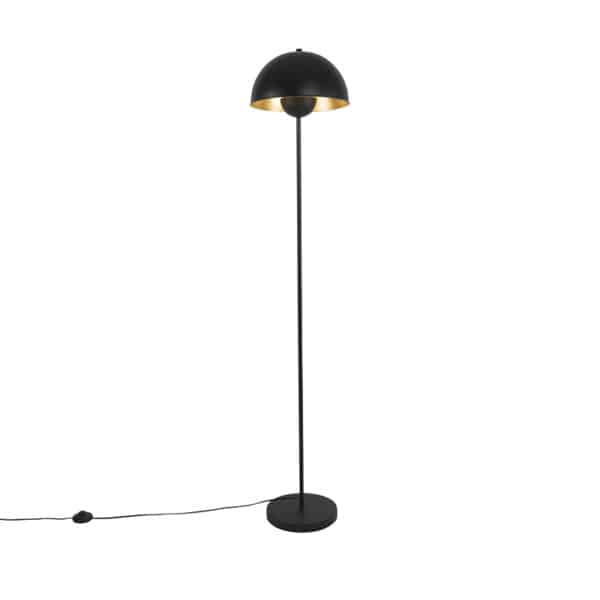 QAZQA Industrielle Stehlampe schwarz mit Gold 160 cm - Magnax