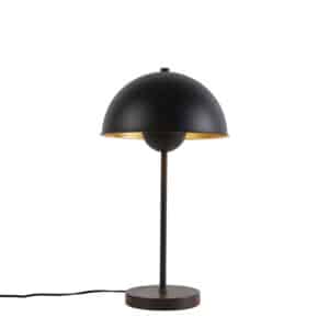 QAZQA Retro Tischlampe schwarz mit Gold - Magnax