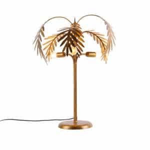 QAZQA Art Deco Tischlampe Gold 3-Licht - Botanica