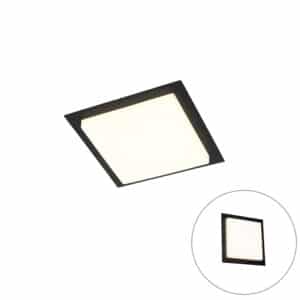 QAZQA Moderne Deckenleuchte schwarzes Quadrat inkl. LED IP44 - Lys