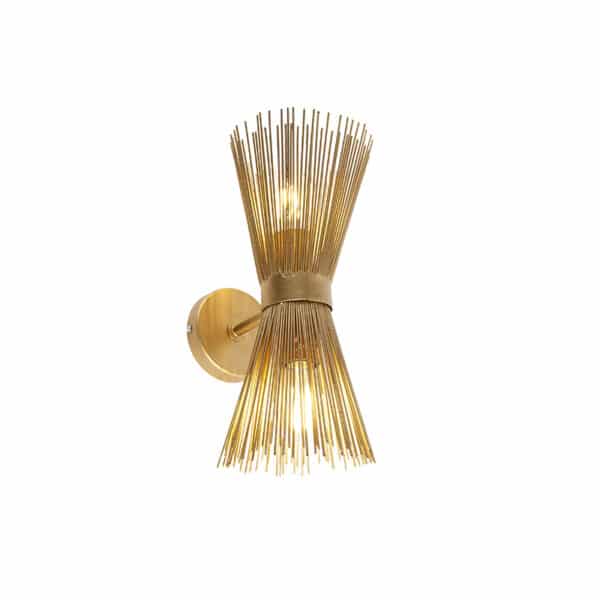 QAZQA Art Deco Wandleuchte Gold 2-Licht - Besen