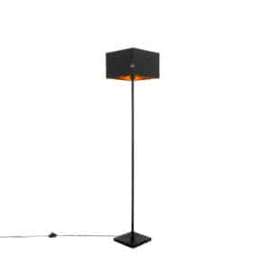 QAZQA Moderne Stehlampe schwarz mit Gold - VT 1