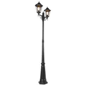 QAZQA Außenlaterne schwarz 220 cm 2-flammig IP44 - Havanna