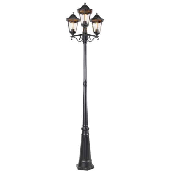 QAZQA Außenlaterne schwarz 220 cm 3-flammig IP44 - Havanna