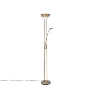 QAZQA Moderne Stehlampe Bronze mit Leselampe inkl. LED dunkel bis warm - Diva