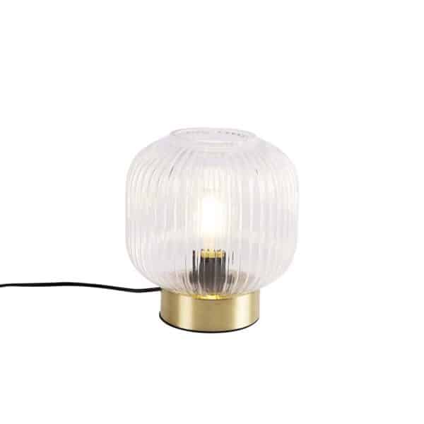 QAZQA Art Deco Tischlampe Messing - Karel