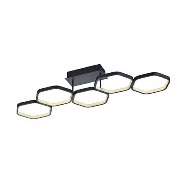 Trio Leuchten Moderne Deckenleuchte grau inkl. LED 3-stufig dimmbar - Jetse