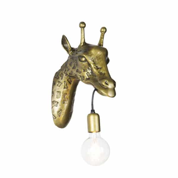 QAZQA Vintage Wandlampe Messing - Giraffe