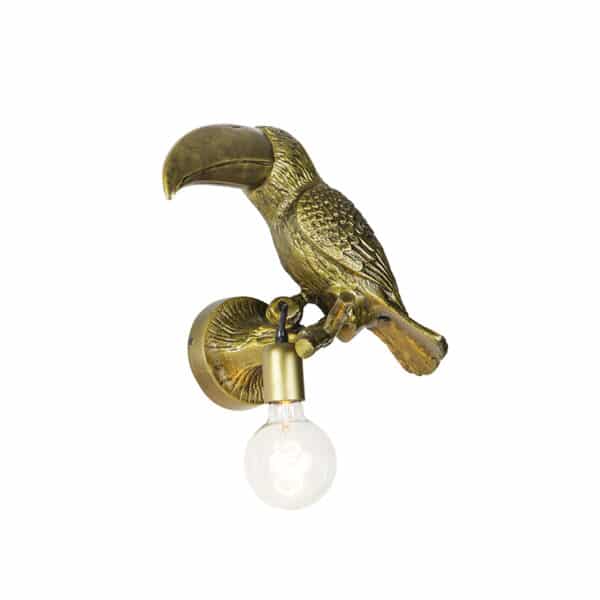 QAZQA Vintage Wandlampe Messing - Tucan