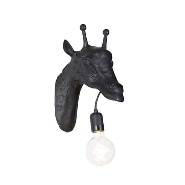 QAZQA Vintage Wandlampe schwarz - Giraffe