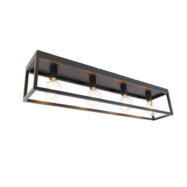 QAZQA Industrielle Deckenlampe schwarz 99