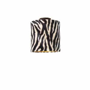 QAZQA Deckenleuchte mattschwarzer Samtschirm mit Zebradesign 25 cm - Combi