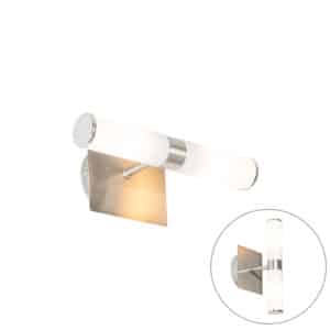 QAZQA Moderne Wandleuchte Stahl IP44 2-flammig - Bath