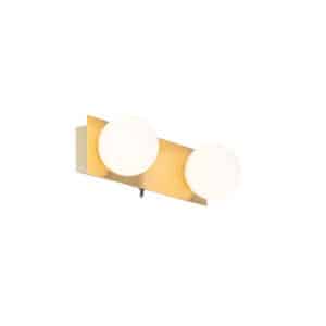 QAZQA Moderne Wandleuchte gold 28 cm IP44 2-flammig - Cederic