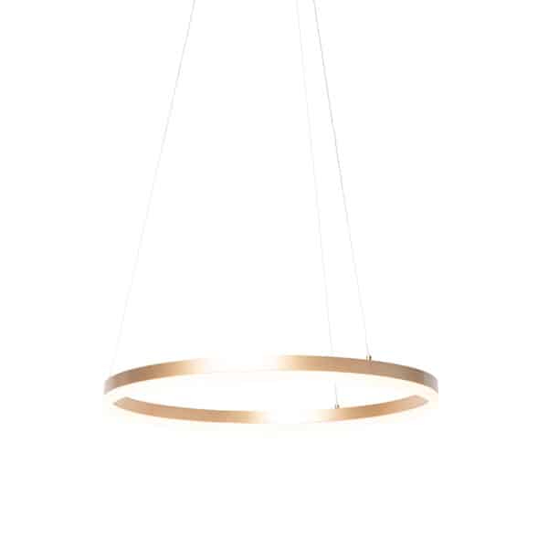 QAZQA Design Hängelampe gold 60 cm inkl. LED 3 Stufen dimmbar - Anello