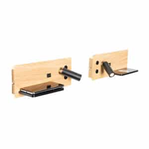 QAZQA Professional 2er Set Wandleuchte Schwarz mit Holz inkl. LED mit USB und Induktionsladegerät - Riza