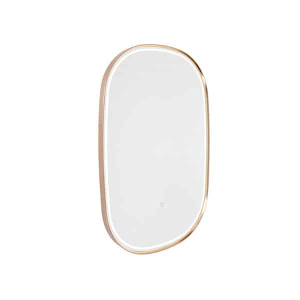 QAZQA Professional Badspiegel Kupfer inkl. LED mit Touchdimmer oval - Miral