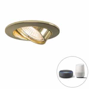 QAZQA Smart Einbau Spot Gold kippbar inkl. Wifi GU10 - Edu