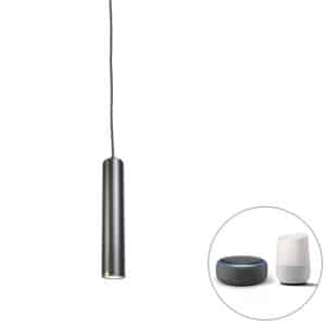 QAZQA Smart Design Hängelampe schwarz inkl. WiFi GU10 Lichtquelle - Tuba Small