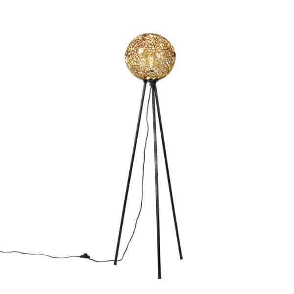 QAZQA Art Deco Stativ-Stehlampe Gold - Maro