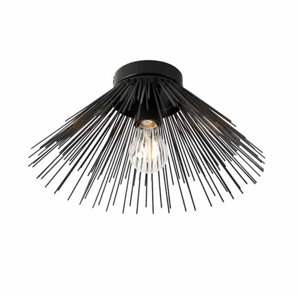 QAZQA Art Deco Deckenlampe schwarz - Besen