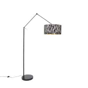 QAZQA Moderne Stehlampe Schwarzer Schirm Zebra Design 50 cm - Editor