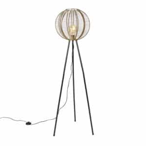 QAZQA Industrielle Dreibein-Stehlampe Bronze mit Schwarz - Dong