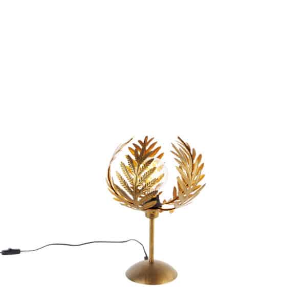 QAZQA Vintage Tischlampe gold 26 cm - Botanica