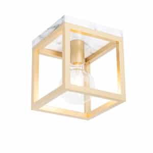 QAZQA Industrielle Deckenlampe Gold mit Marmor - Cage